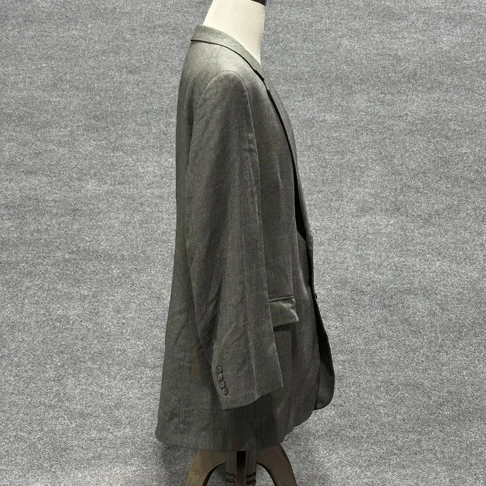 Jos A Bank Blazer Mens 46 Long Gray Silk Wool 2 Button Sport Coat Jacket